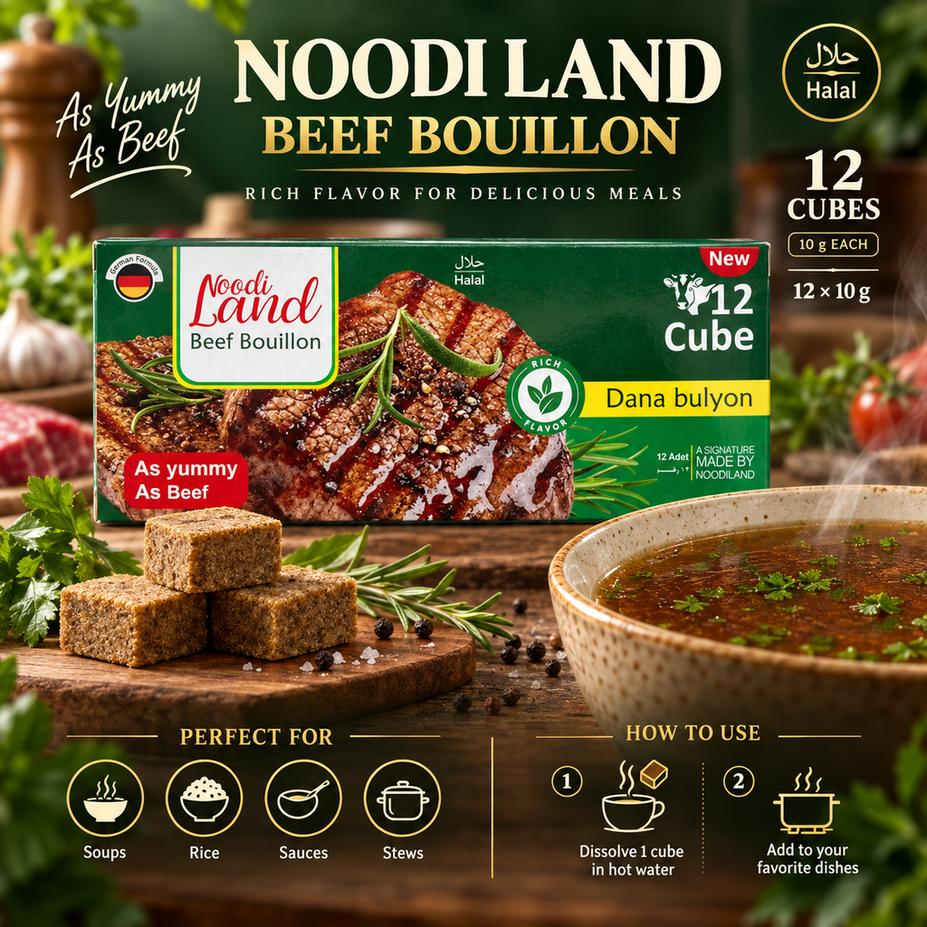 Noodi Land Beef Bouillon Seasoning Cubes – 12 Cubes (120g)