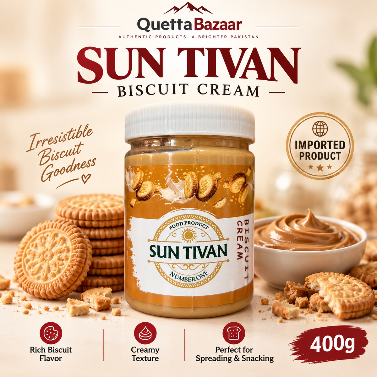 Sun Tivan Biscuit Cream - 400G