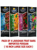 Baghban Imported Persian Lavashak Fruit Bars Variety Pack – Pack of 4 (Large 16-Inch Bars)