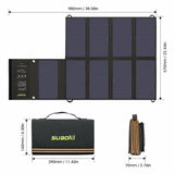 Suaoki 60W Solar Panel 5V USB and 18V DC Output Portable Foldable Power Bank Solar Charger for Smartphone Laptop