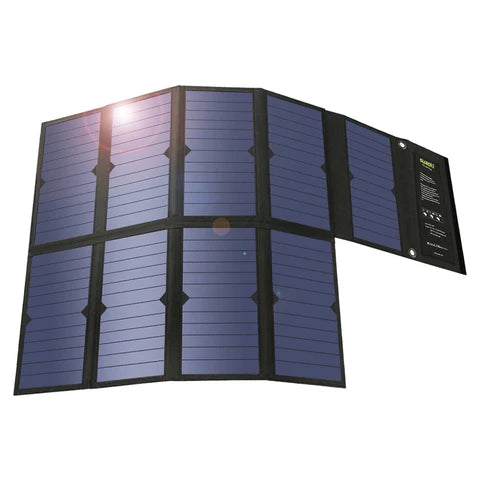 Suaoki 60W Solar Panel 5V USB and 18V DC Output Portable Foldable Power Bank Solar Charger for Smartphone Laptop